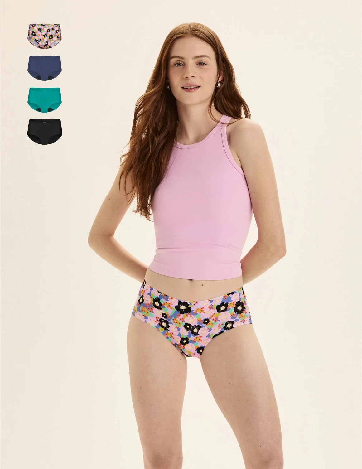 Teen Light Leakproof No-Show 4-Pack - Boyshort