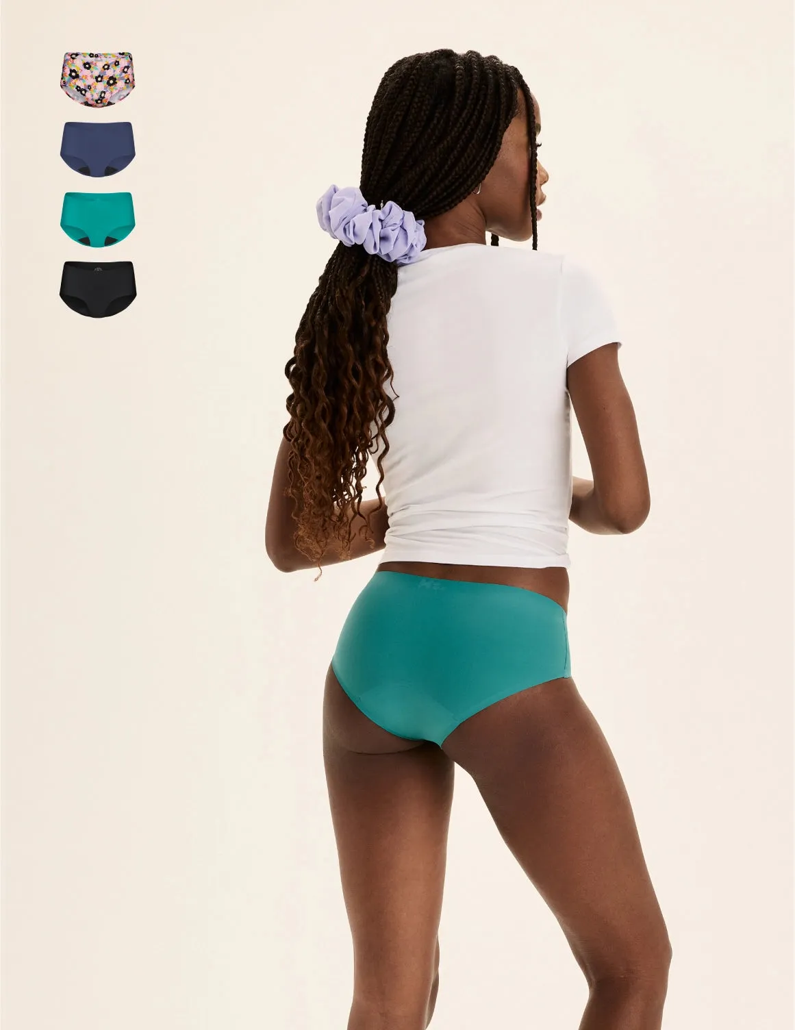 Teen Light Leakproof No-Show 4-Pack - Boyshort