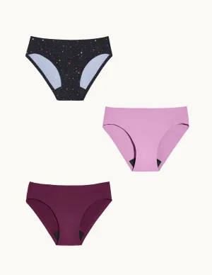 Teen Light Leakproof No-Show Bikini 3-Pack - Kit