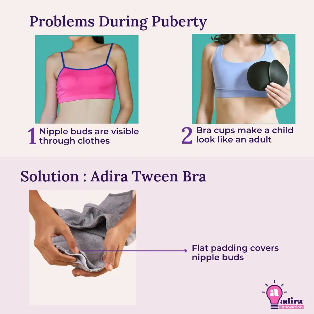 Teen Starter Bras | Flat Padded | Prevents Show Of Nipple Buds