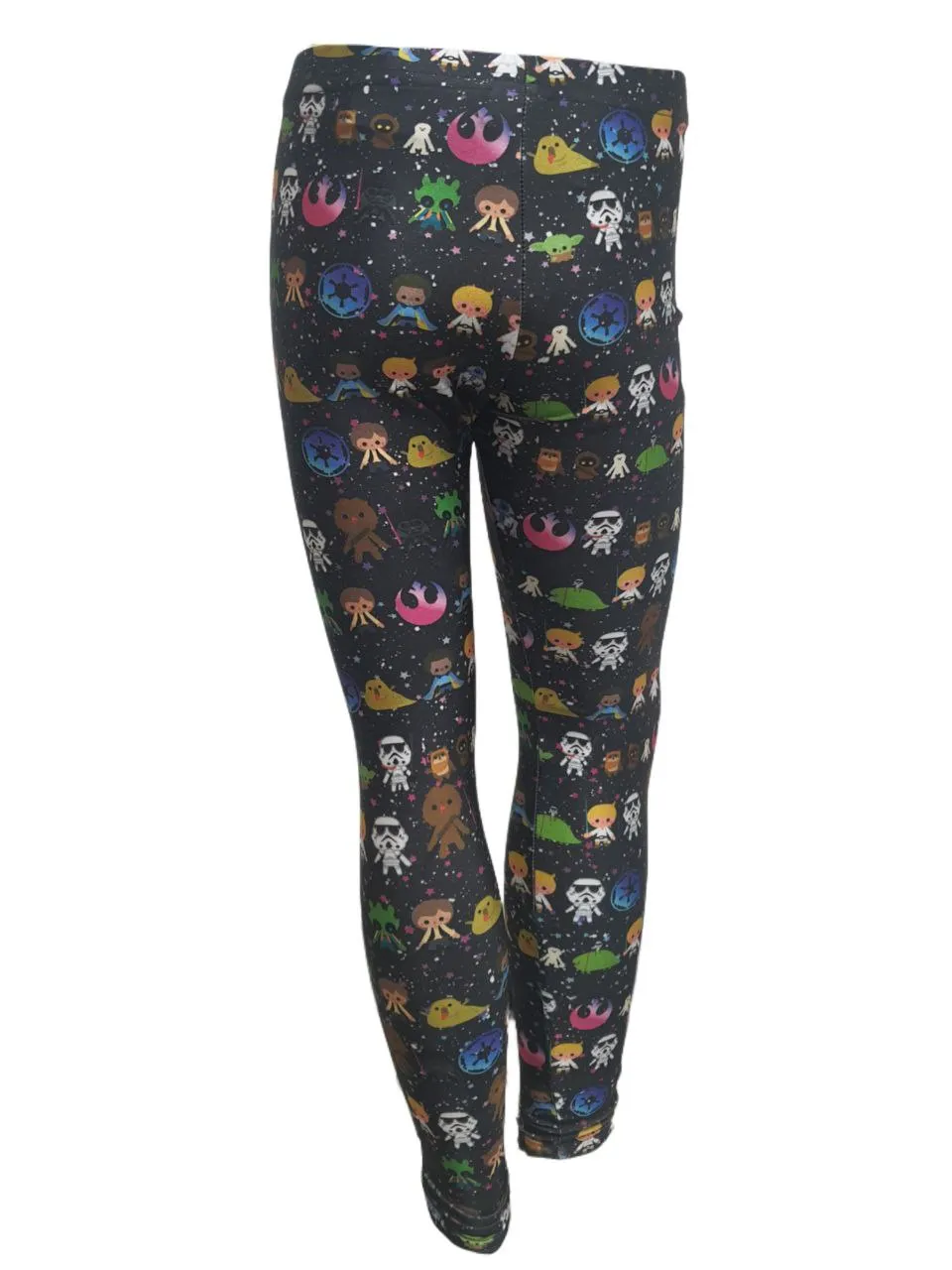 TEREZ Girl's Black Star Wars Gang All Here Leggings #4018055 NWT