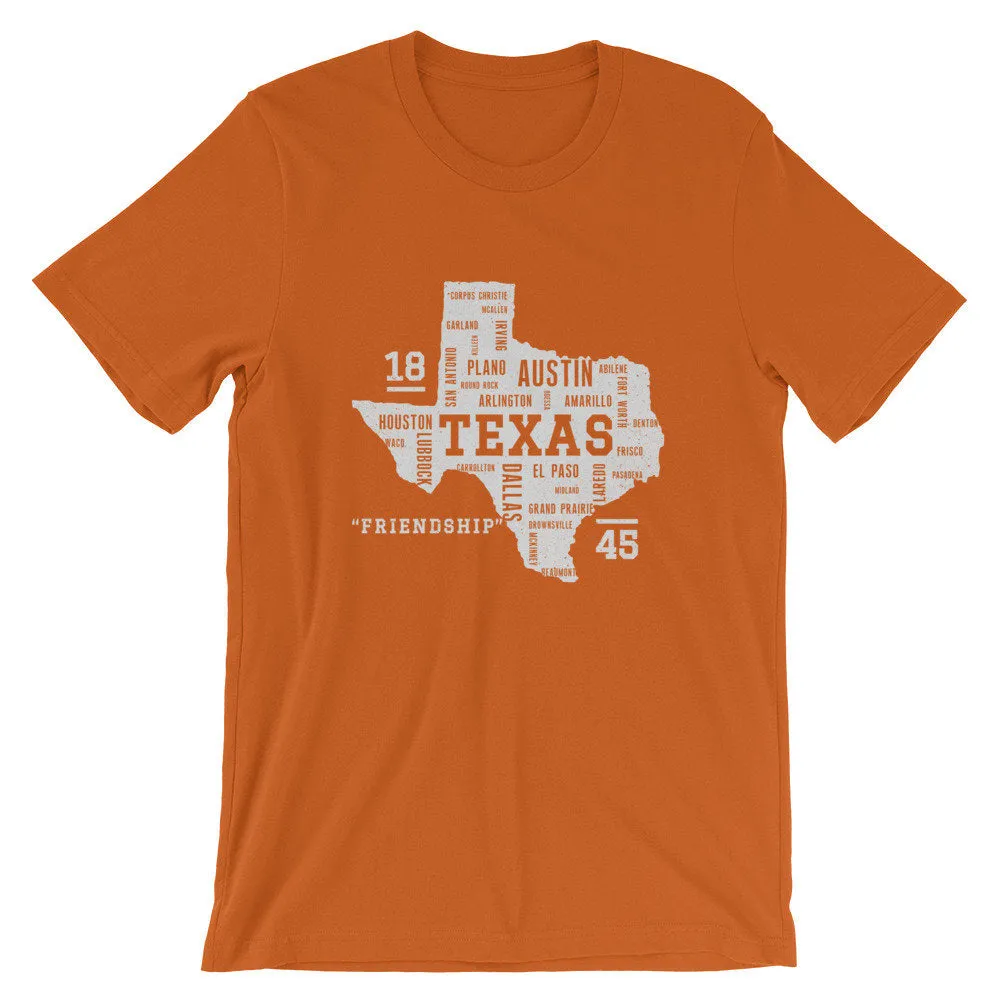 TEXAS Cities Unisex T-shirt
