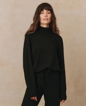 [THE GREAT] CASHMERE TURTLENECK SWEATER - BLACK