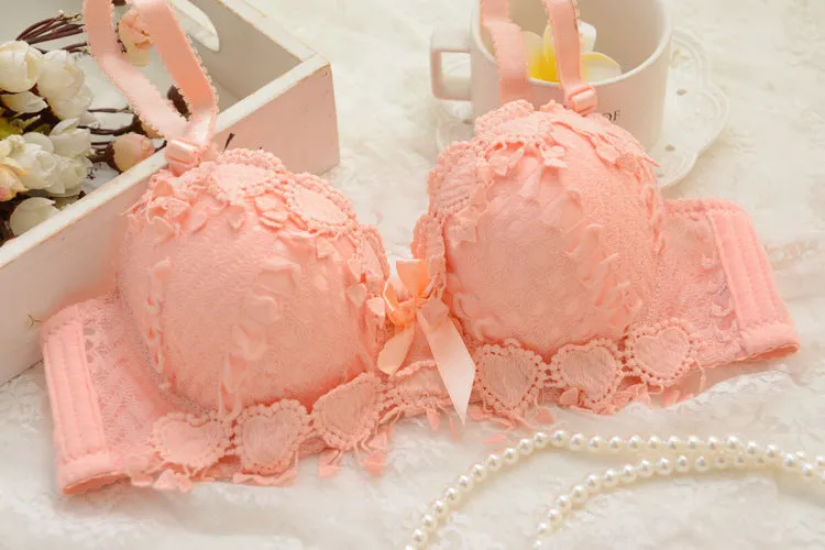 Thin Lace Push Up Adjustable Bra Set