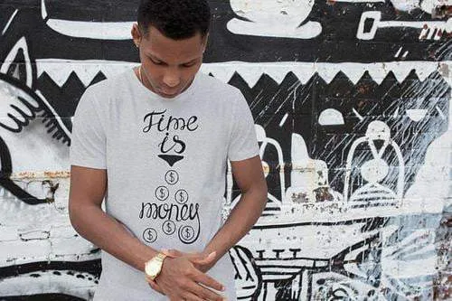 Time Is Money Shirt Men T Shirt Gray T-Shirt White