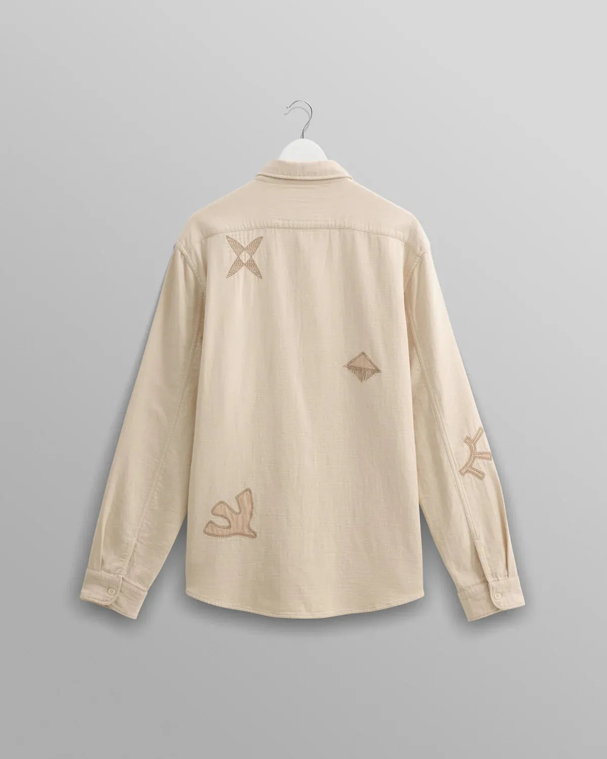 Trin - Ecru Doodle Applique Embroidered Shirt