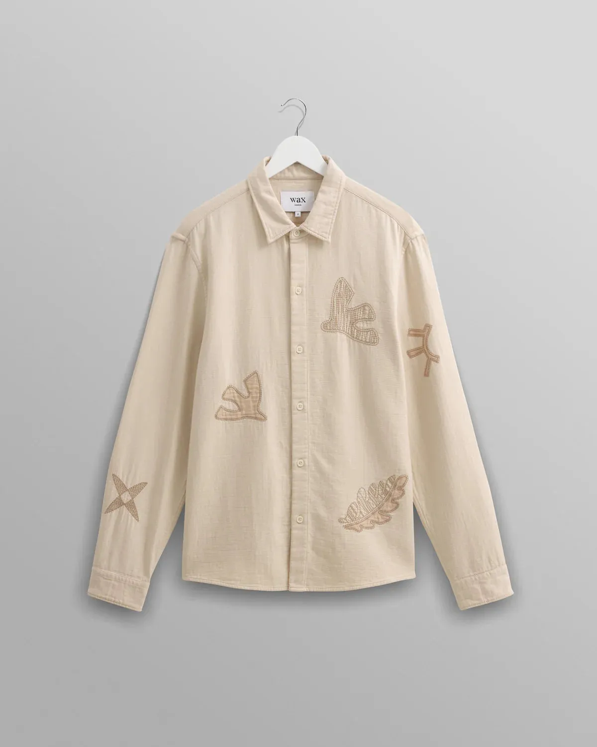Trin - Ecru Doodle Applique Embroidered Shirt