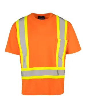 Ultracool Poly/Cotton Crew Neck Short Sleeve Safety Tee Shirt with Chest Pocket