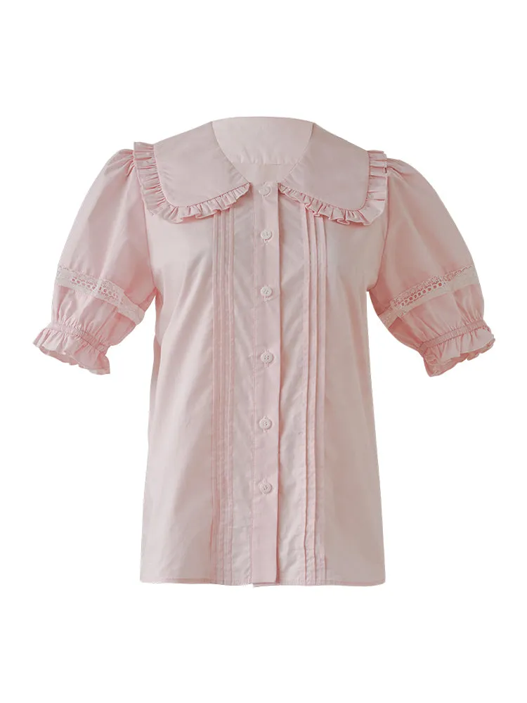 Vintage Ruffle Collar Blouse