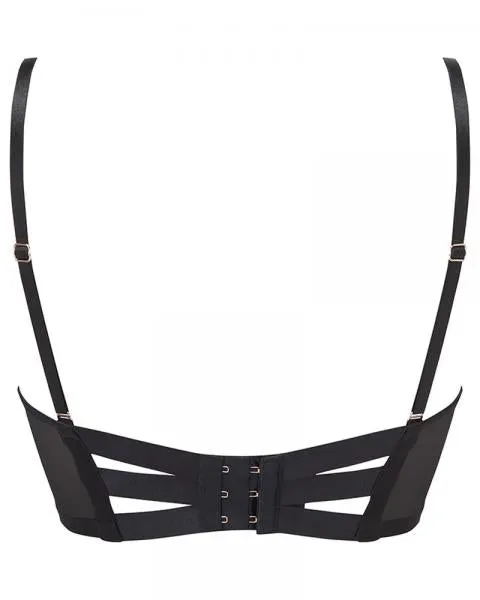 VIP Confession Longline Padded Plunge Bra - Black/Teal -