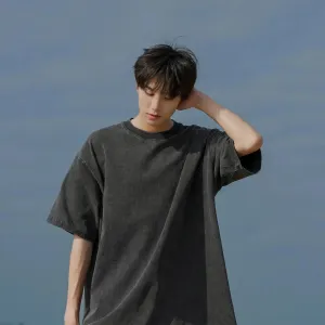 Washed Oversize Short Sleeve Pullover