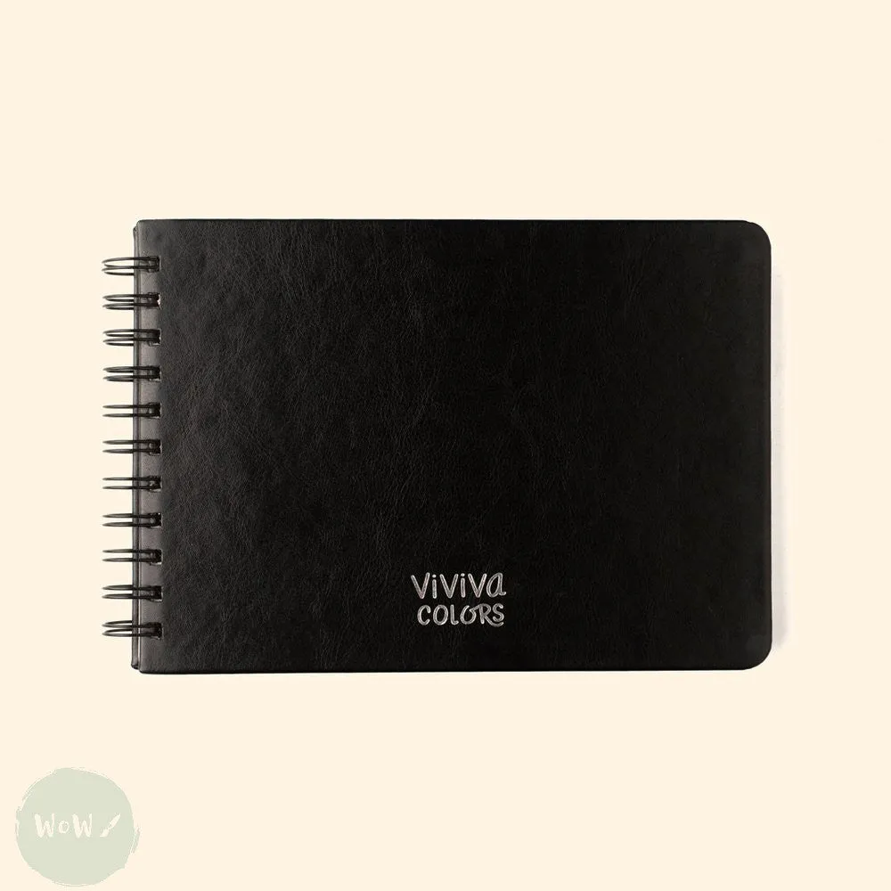 WATERCOLOUR PAPER - Hardback Book - SPIRAL BOUND -- VIVIVA COLORS  - EASY-SKETCH - A5 Landscape & Mirror