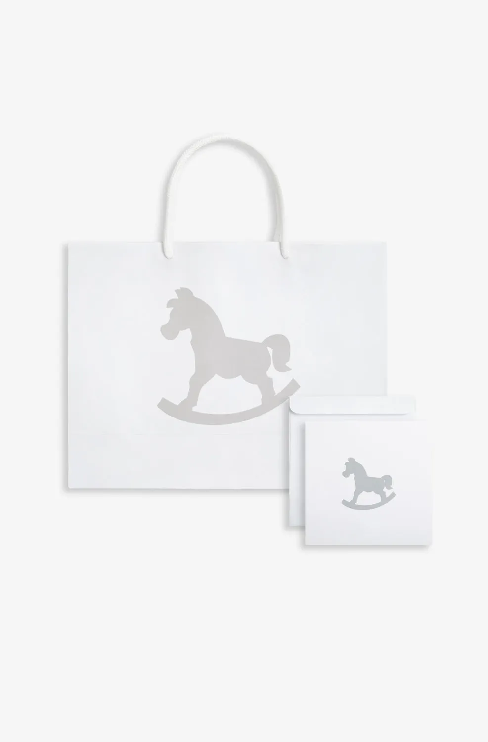 Welcome Little Baby Gift Set, white woodland print
