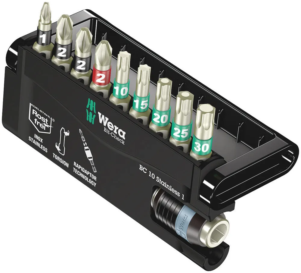 Wera 05071110001 Bit-Check 10 Stainless 1, 10 pieces
