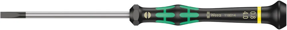 Wera 05118014001 2035 Screwdriver for slotted screws for electronic applications, 0.80 x 4 x 80 mm