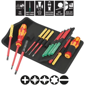 Wera VDE Screwdriver Set Take It Easy Kraftform Kompakt KK VDE 17 Universal 1 Tool Finder 17 Pieces PH PZ PZ/Z SL TX