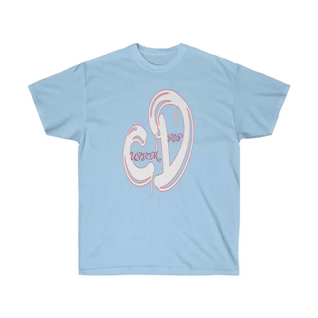 WHITE & RED CUSTOM DRIP LOGO Unisex Ultra Cotton Tee