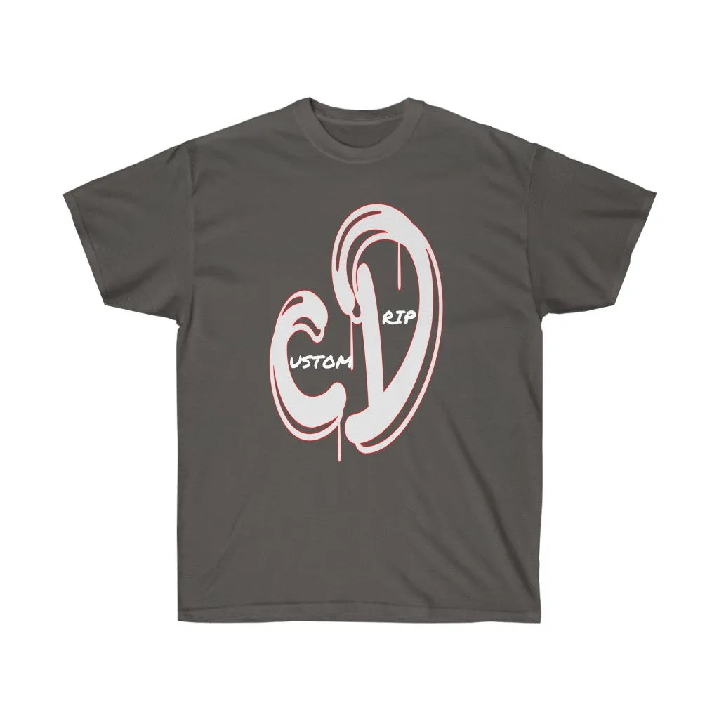 WHITE & RED CUSTOM DRIP LOGO Unisex Ultra Cotton Tee