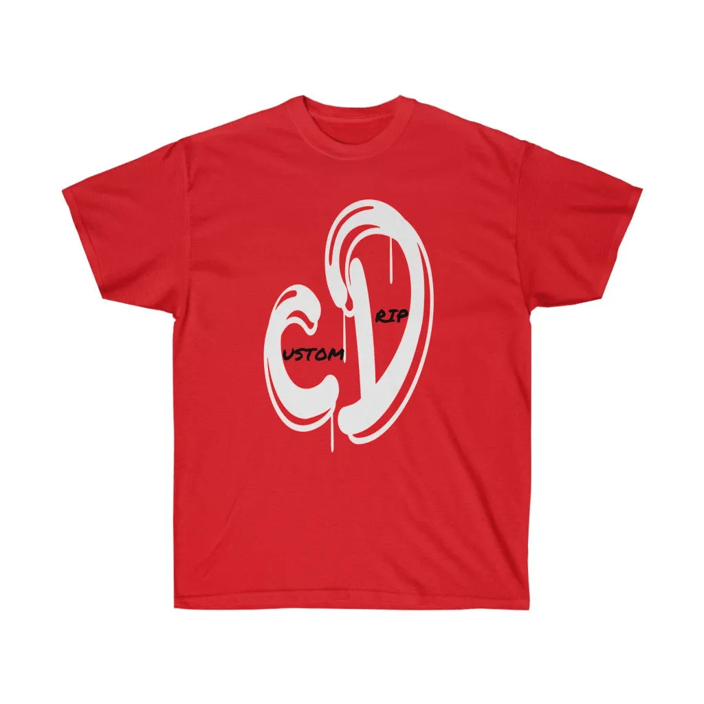 WHITE & RED CUSTOM DRIP LOGO Unisex Ultra Cotton Tee