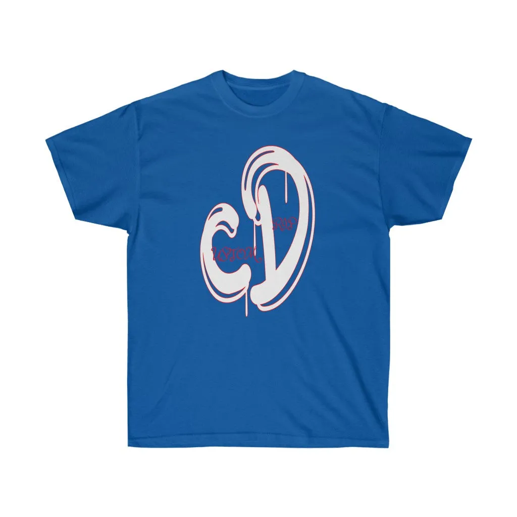 WHITE & RED CUSTOM DRIP LOGO Unisex Ultra Cotton Tee