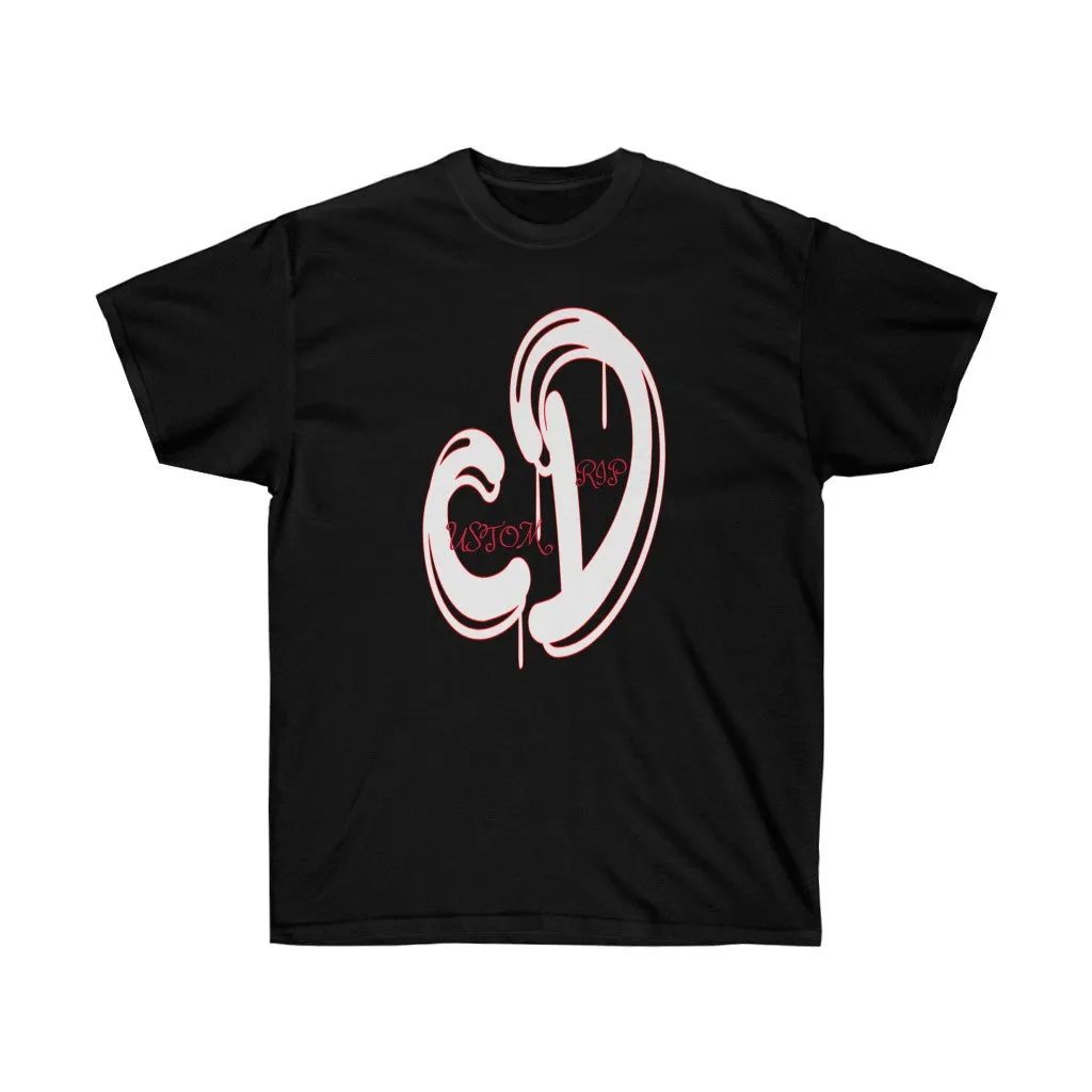 WHITE & RED CUSTOM DRIP LOGO Unisex Ultra Cotton Tee