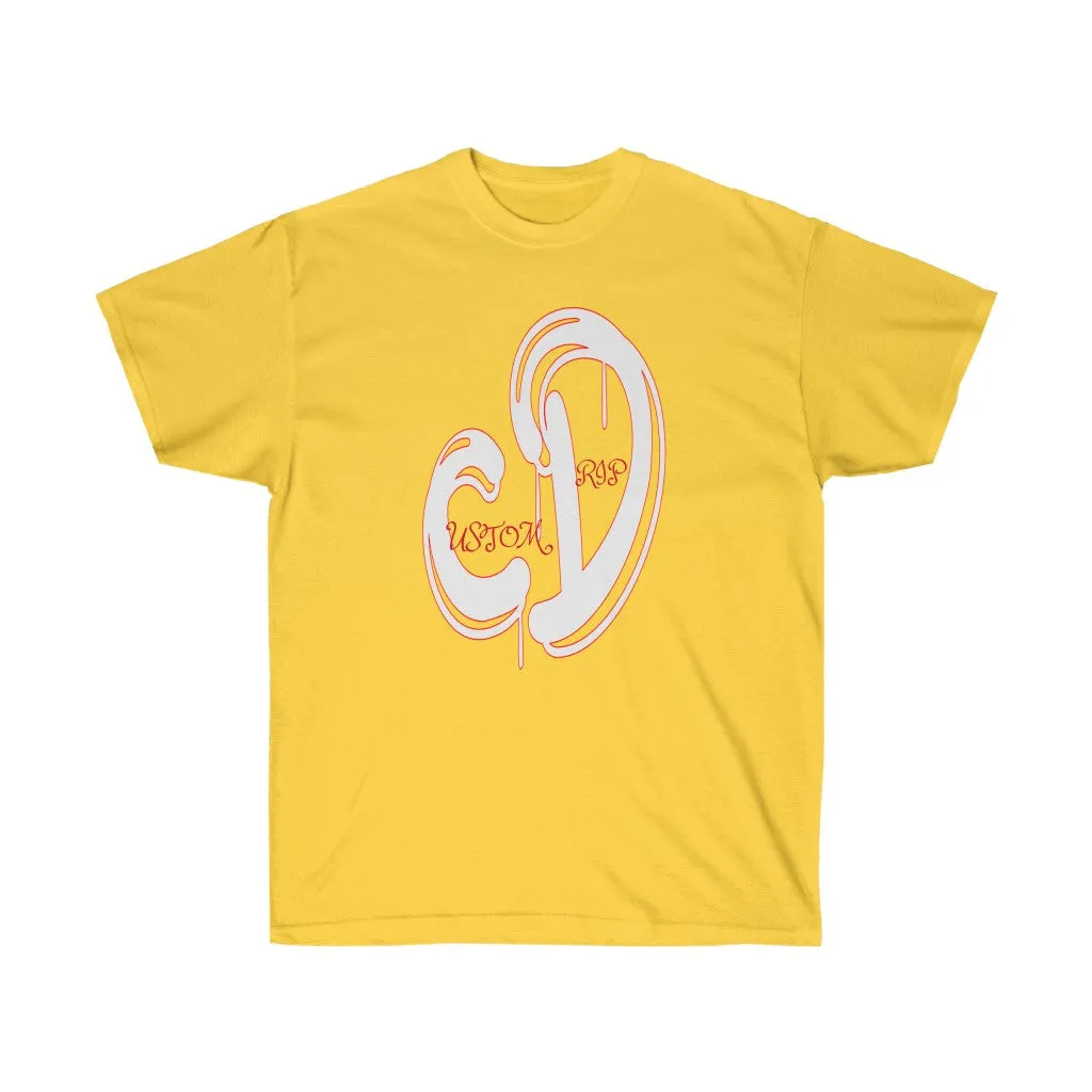 WHITE & RED CUSTOM DRIP LOGO Unisex Ultra Cotton Tee
