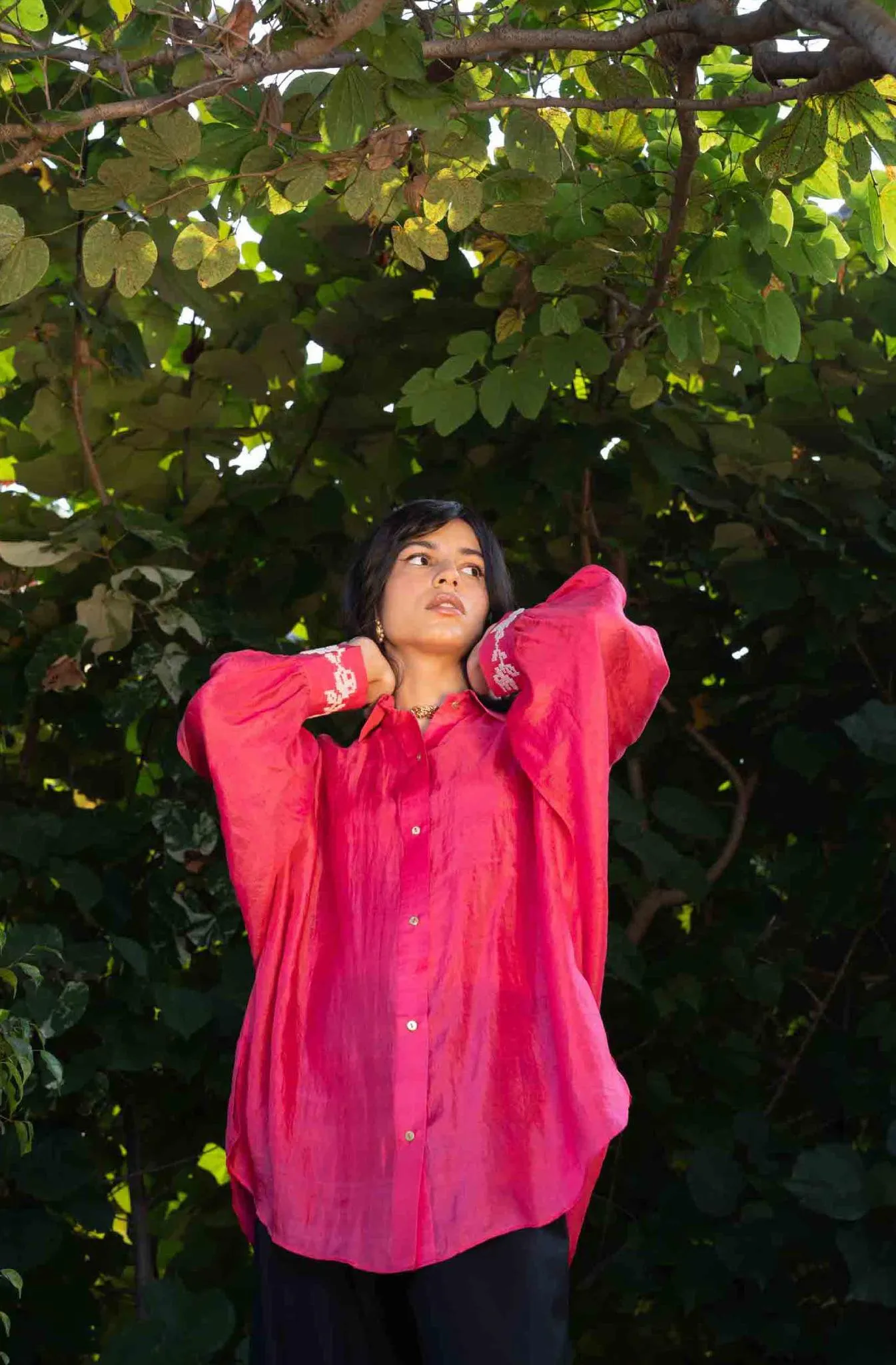 White Rose Silk Shirt