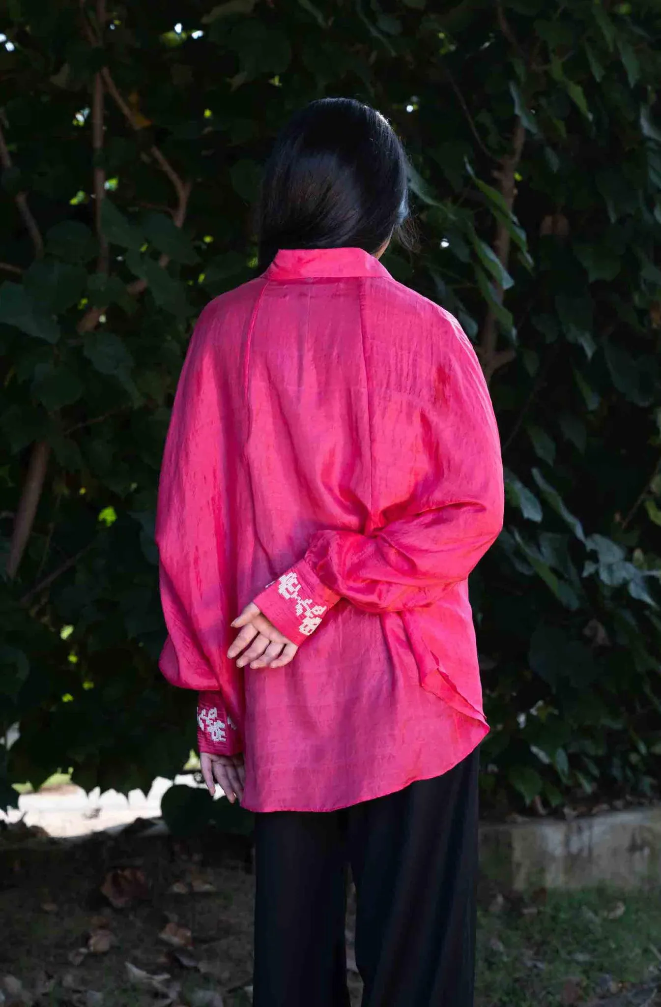 White Rose Silk Shirt