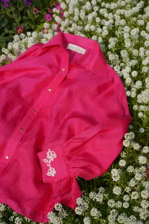 White Rose Silk Shirt