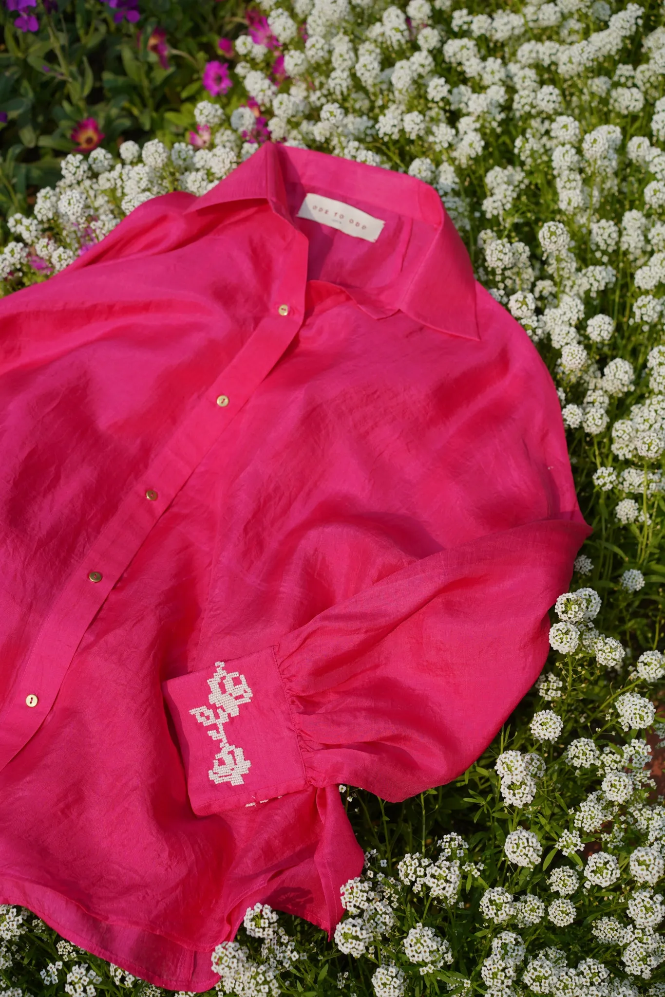 White Rose Silk Shirt