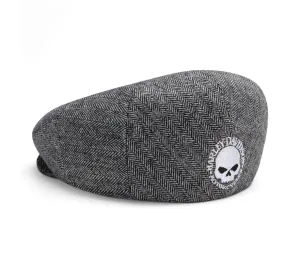 Willie G. Skull Fitted Ivy Cap - Grey/wht