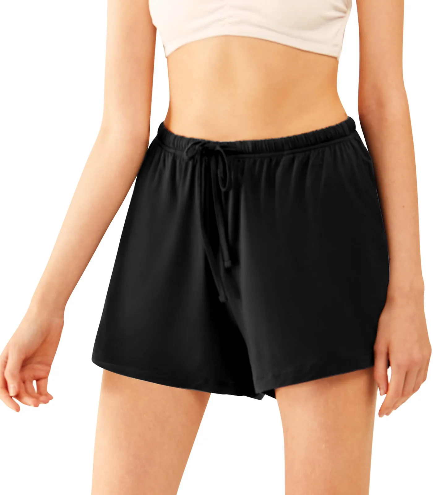WiWi Bamboo Lounge Shorts for Women Soft Bottoms with Pockets