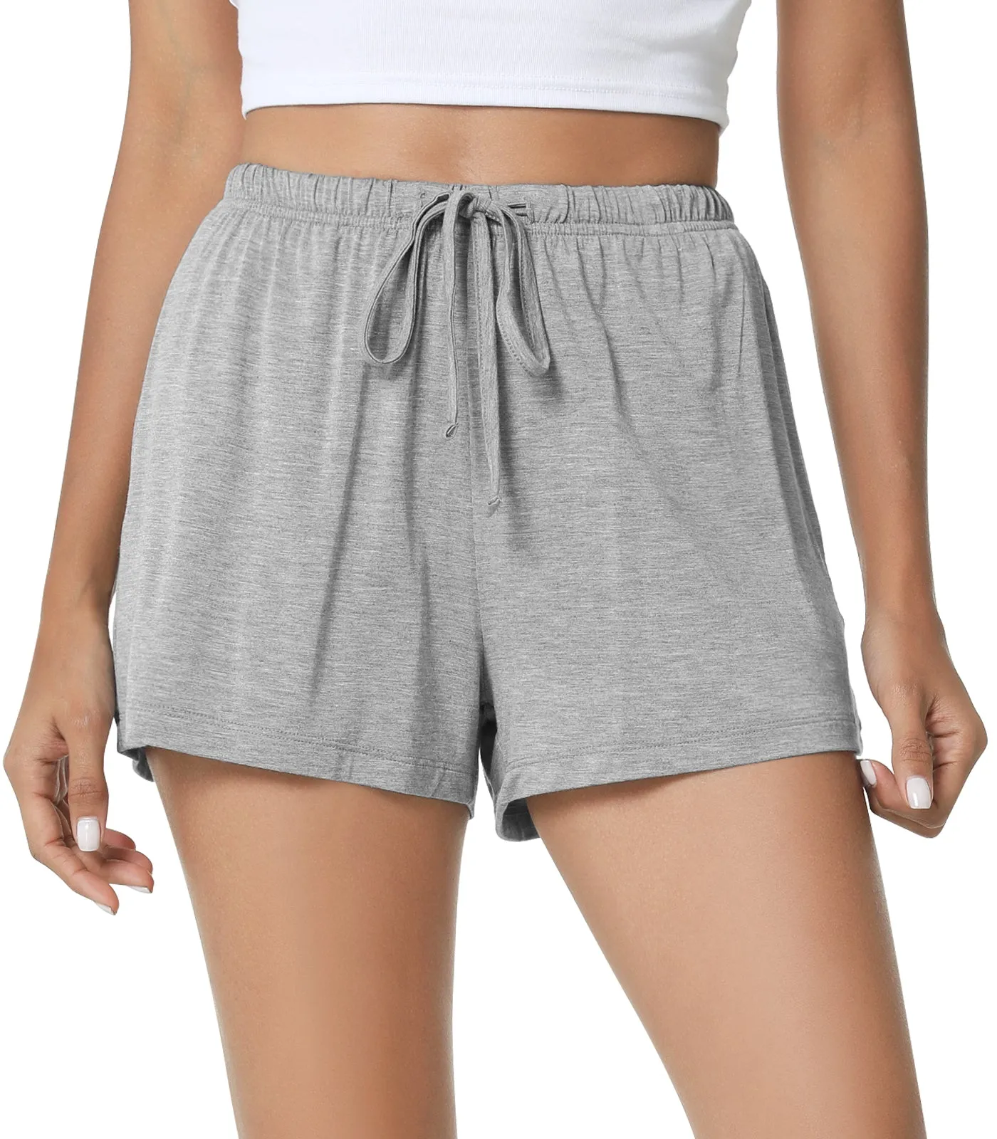 WiWi Bamboo Lounge Shorts for Women Soft Bottoms with Pockets