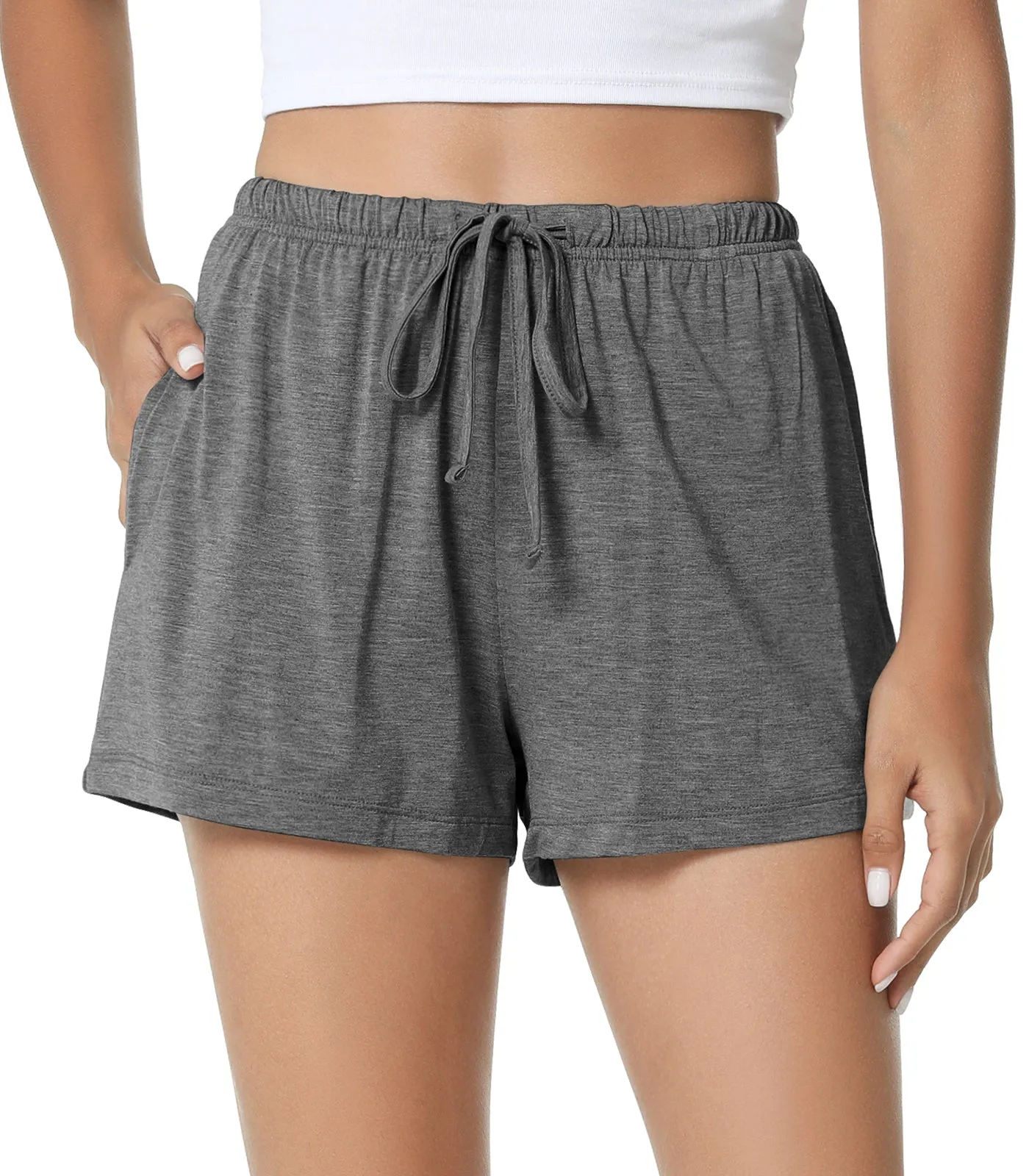 WiWi Bamboo Lounge Shorts for Women Soft Bottoms with Pockets