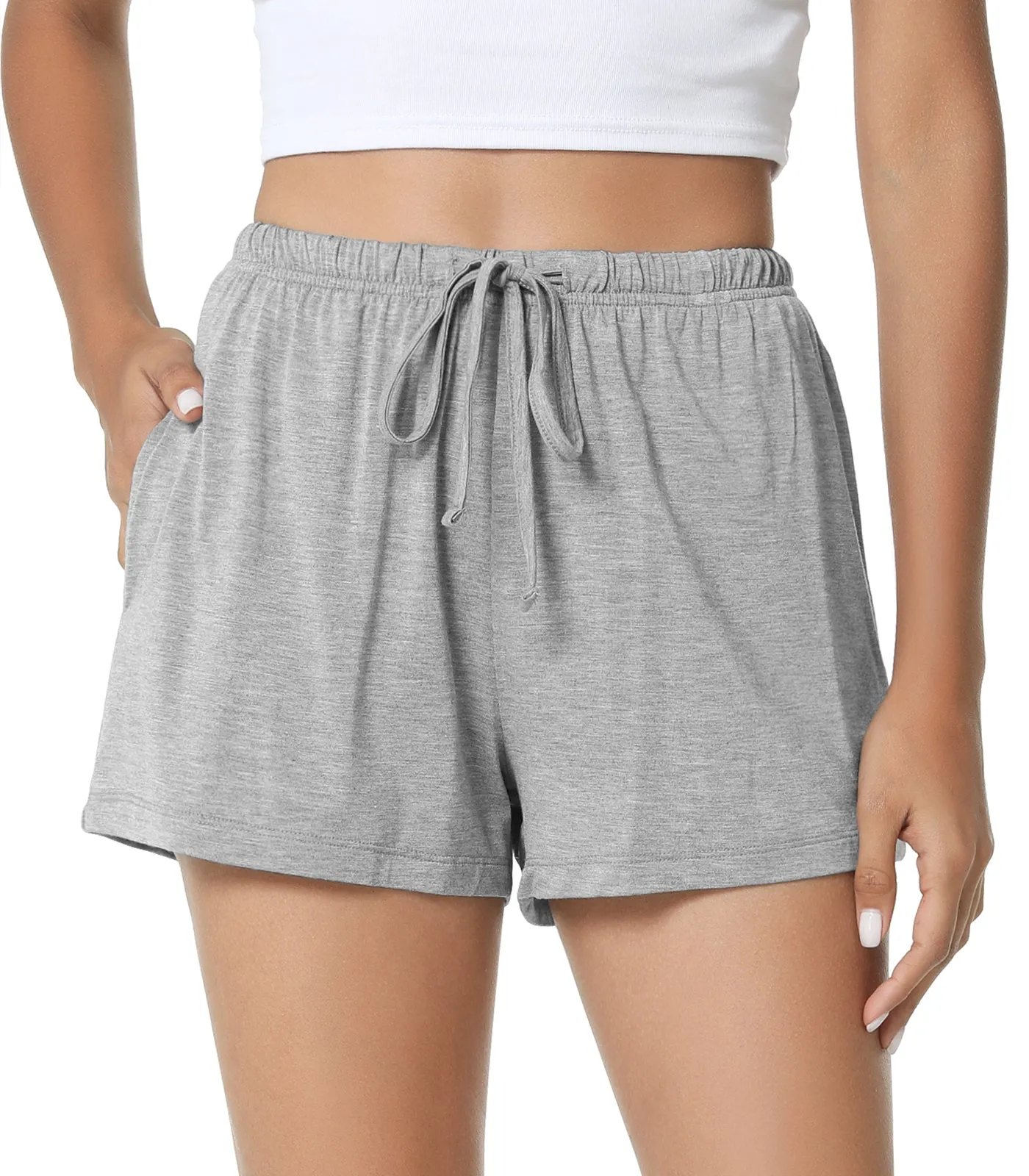 WiWi Bamboo Lounge Shorts for Women Soft Bottoms with Pockets