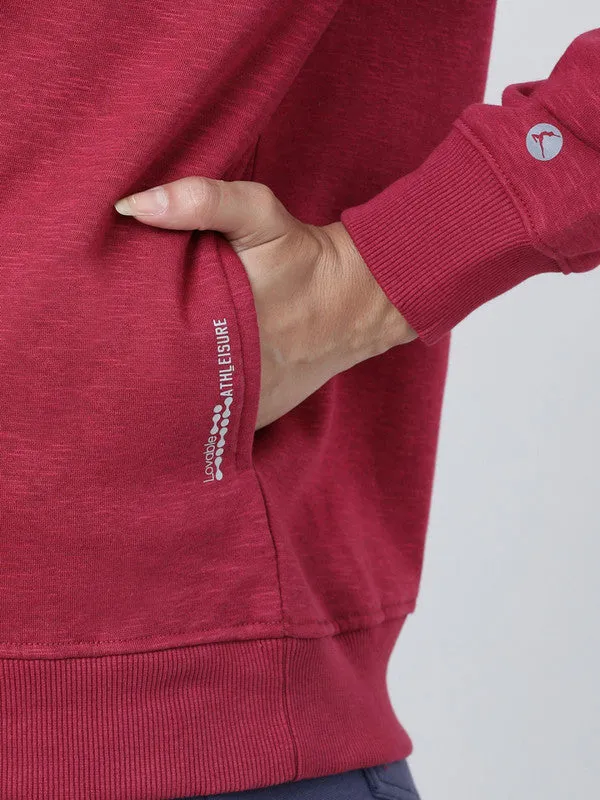 Women Maroon Solid Sweatshirts-CROSS CHILL SWEAT SHIRT_Maroon