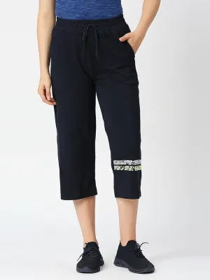 Women Navy Solid Yoga Pants-BASE PACE YOGA-Navy