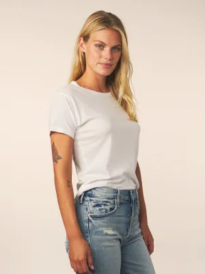 women’s cotton cashmere tee - white