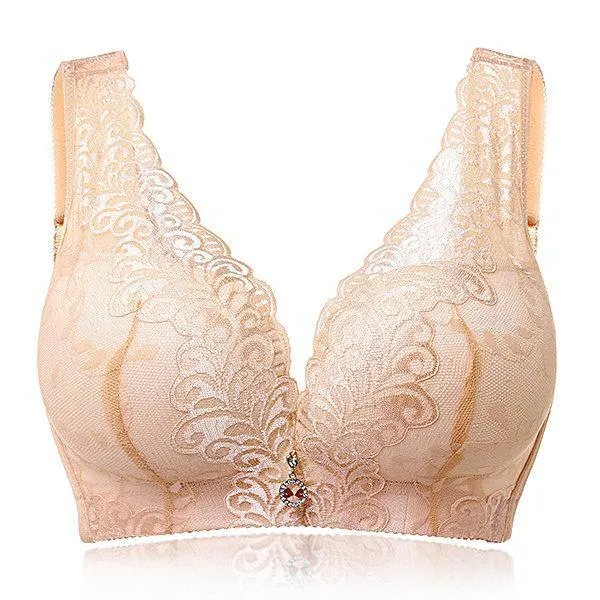 Women's Plus Size Big Cups Wireless Push Up Bra