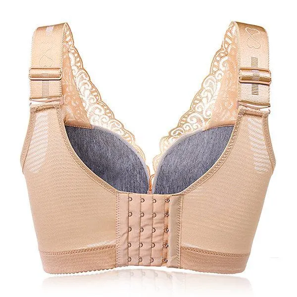 Women's Plus Size Big Cups Wireless Push Up Bra