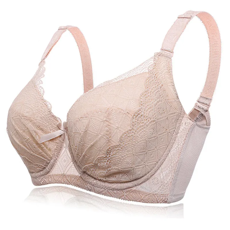 Women's Plus Size Minimizer Busty Lace Bras - Wine Red