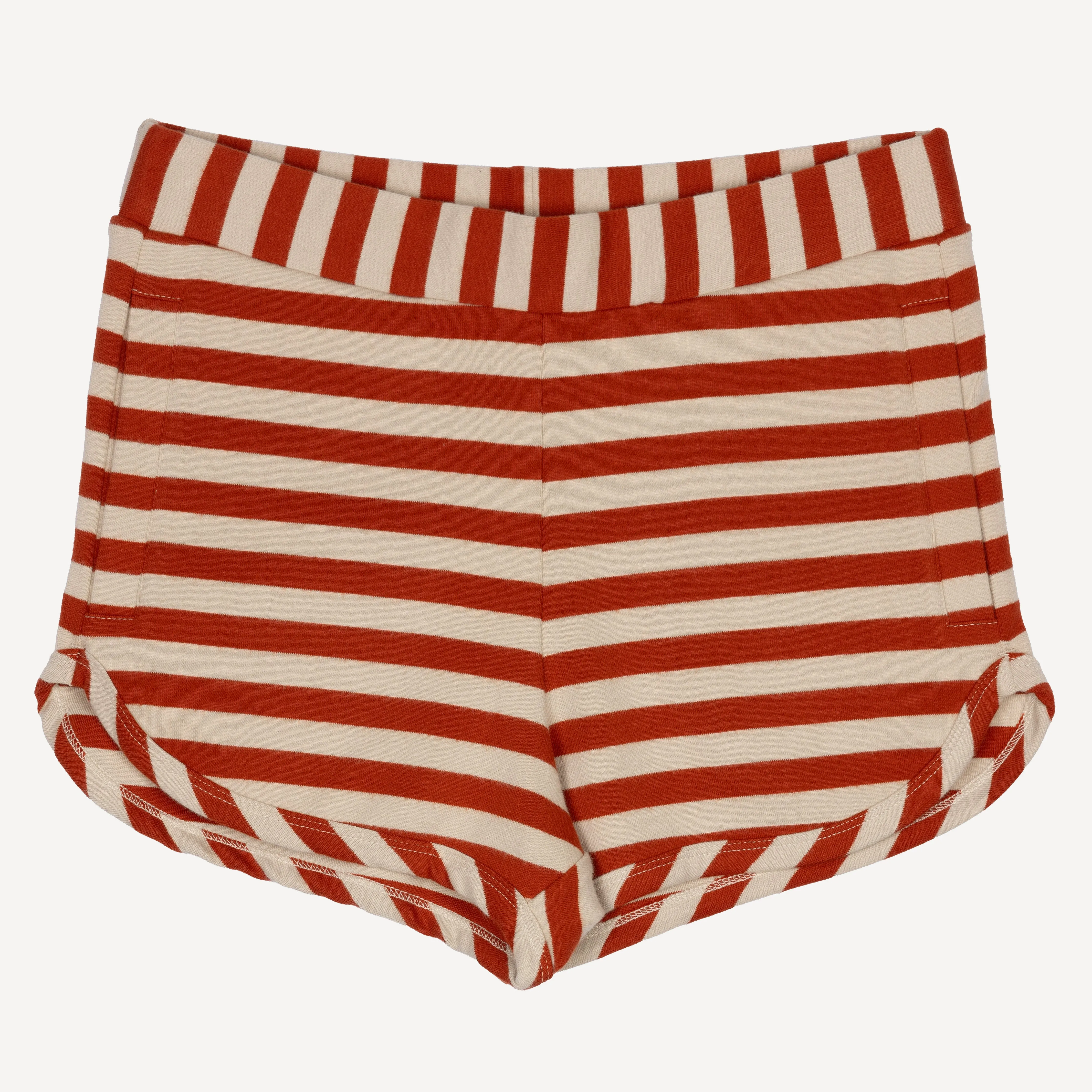 Womens Stripe Dolphin Shorts - Rooibos Tea / Fog