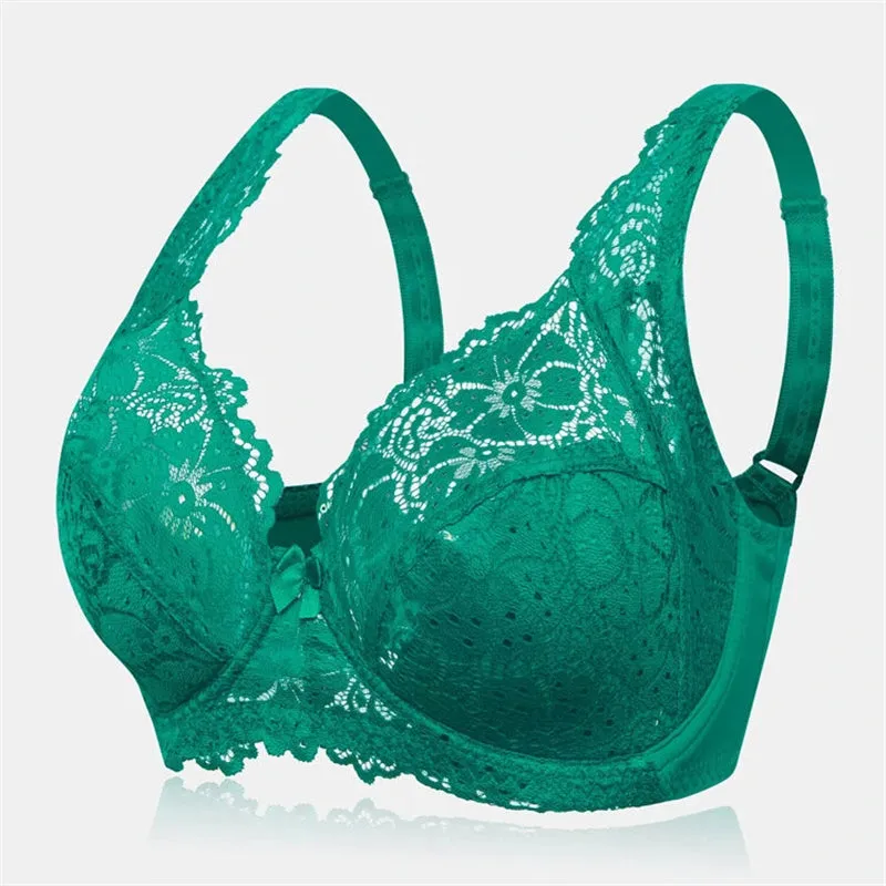 Women's Ultrathin Modal Floral Lace DDD Cup Bras - Nude
