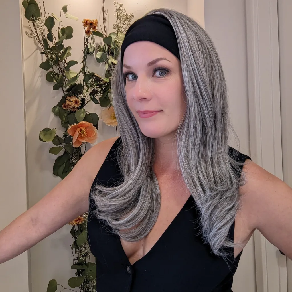 Workout Wig Luxury Synthetic | Light Grey | Hand-Tied