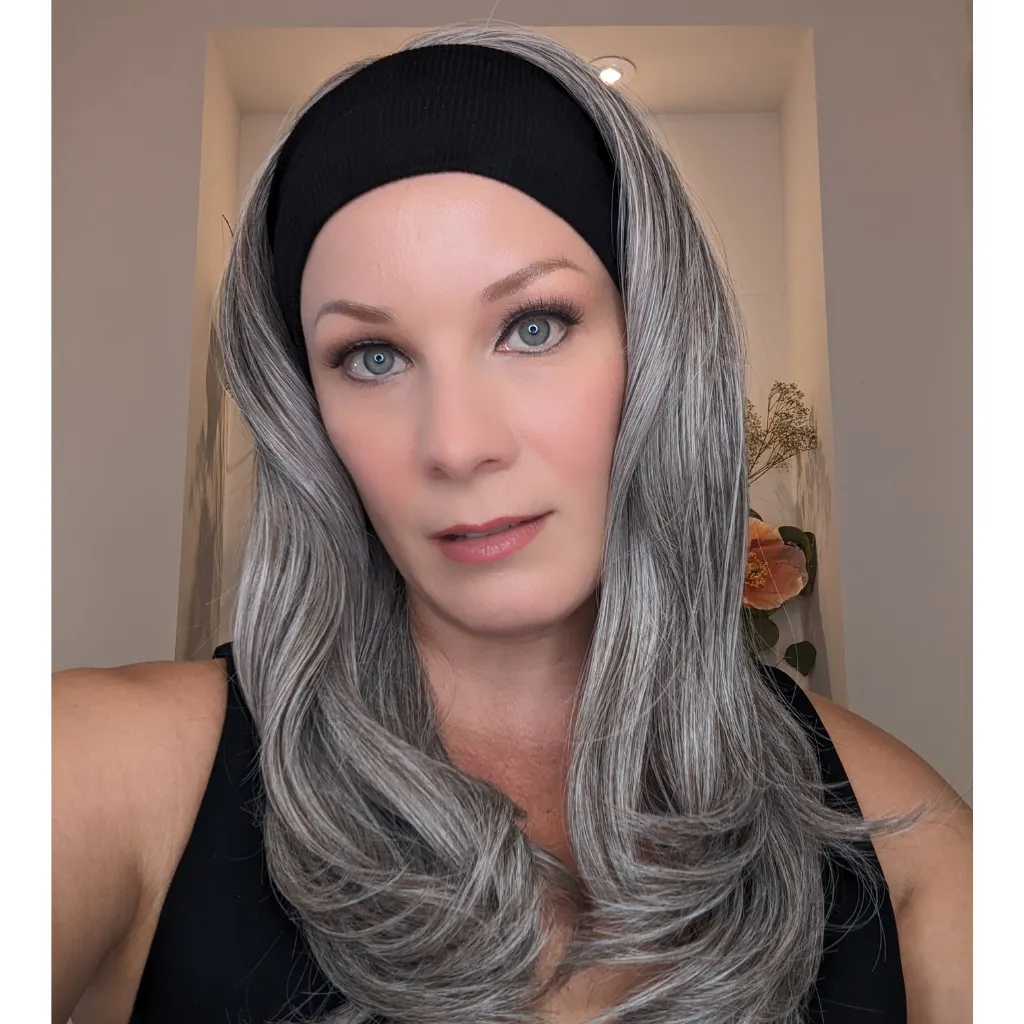 Workout Wig Luxury Synthetic | Light Grey | Hand-Tied