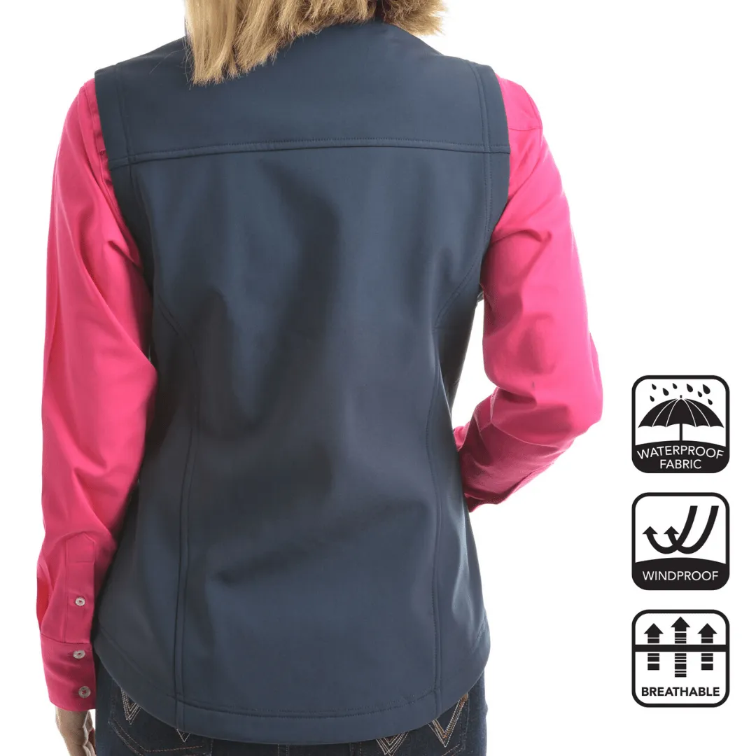 Wrangler Womens Logo Softshell Vest- NAVY
