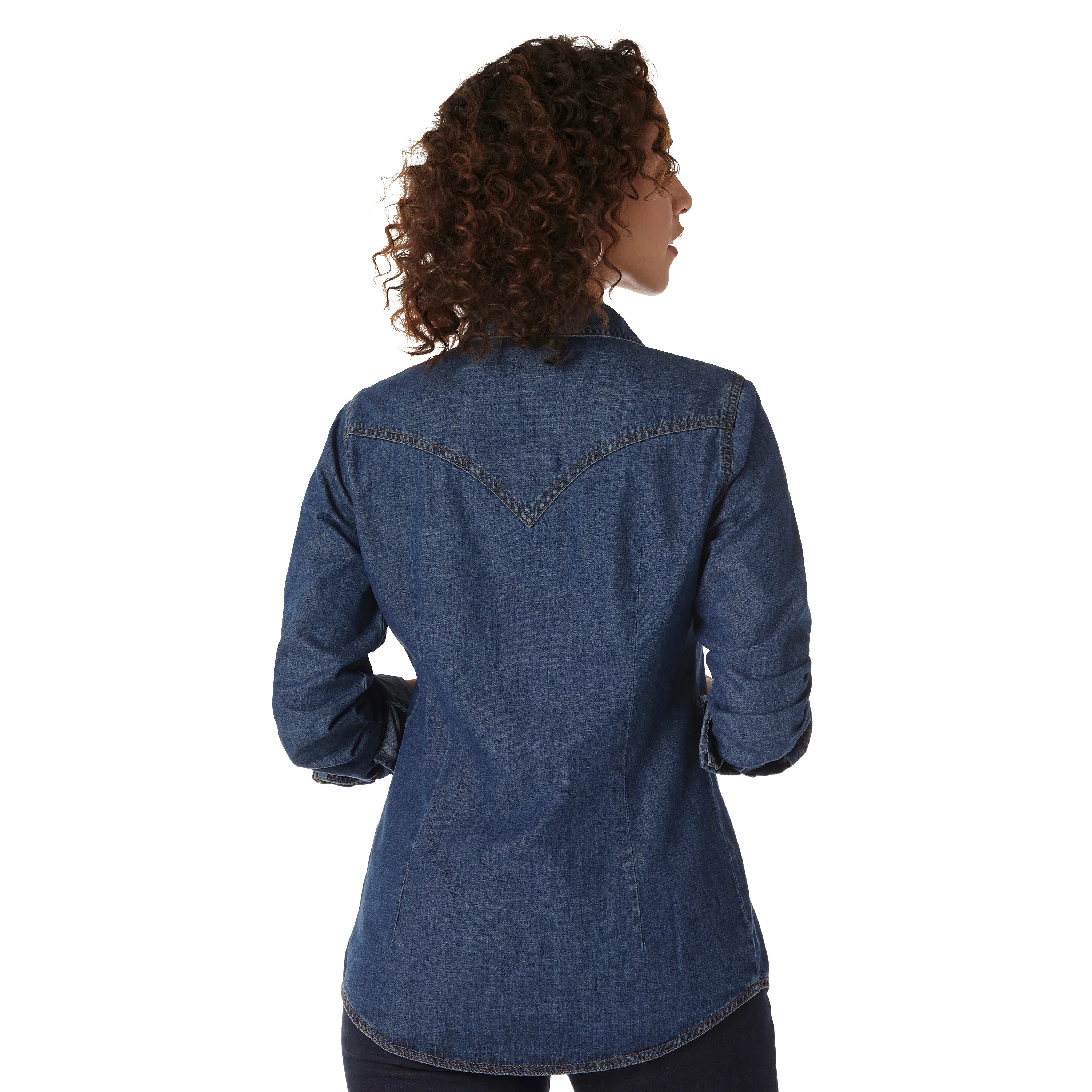 Wrangler Women's Long Sleeve Denim Snap Shirt