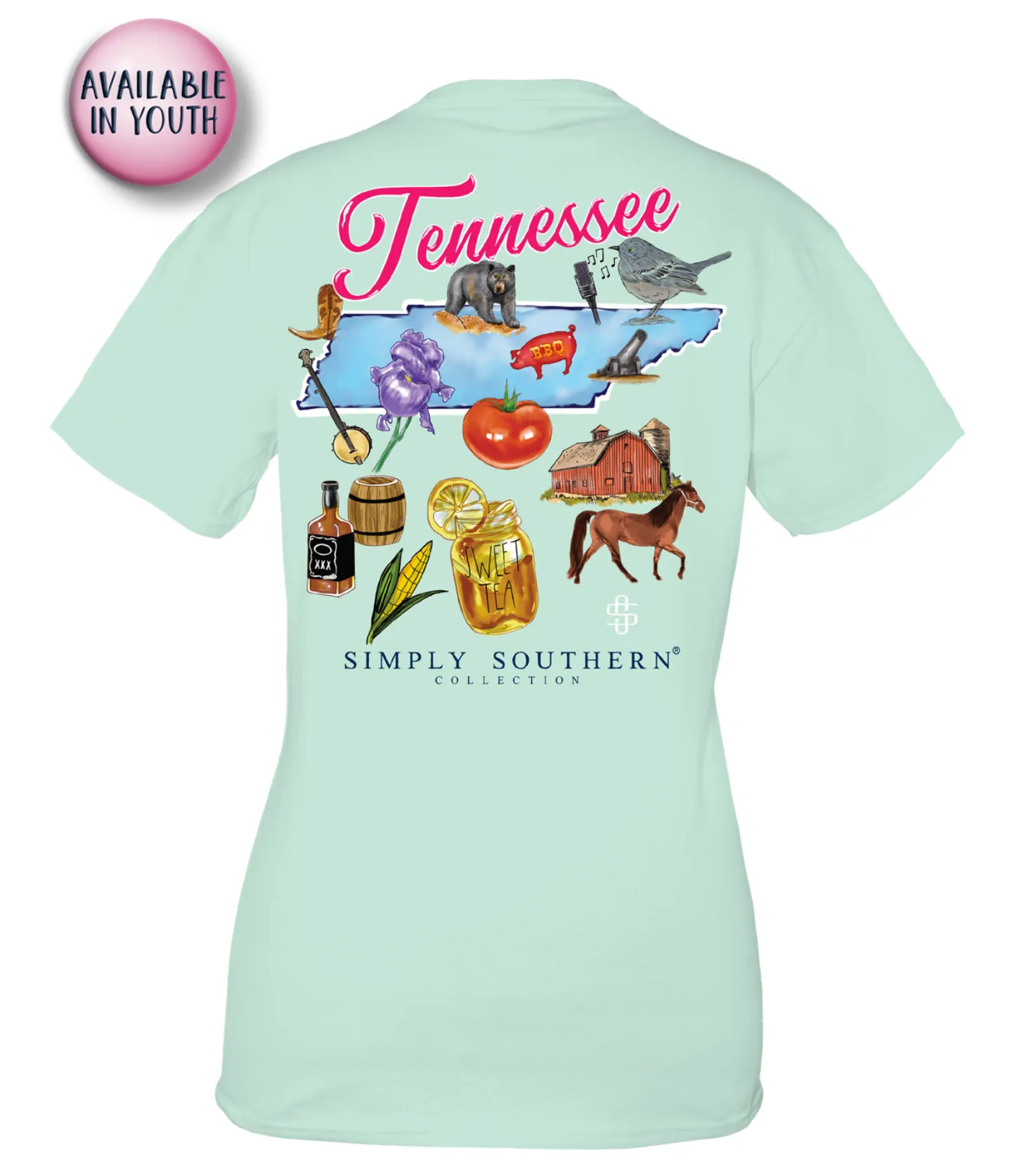Youth Tennessee State Short Sleeve Tee by Simply Southern